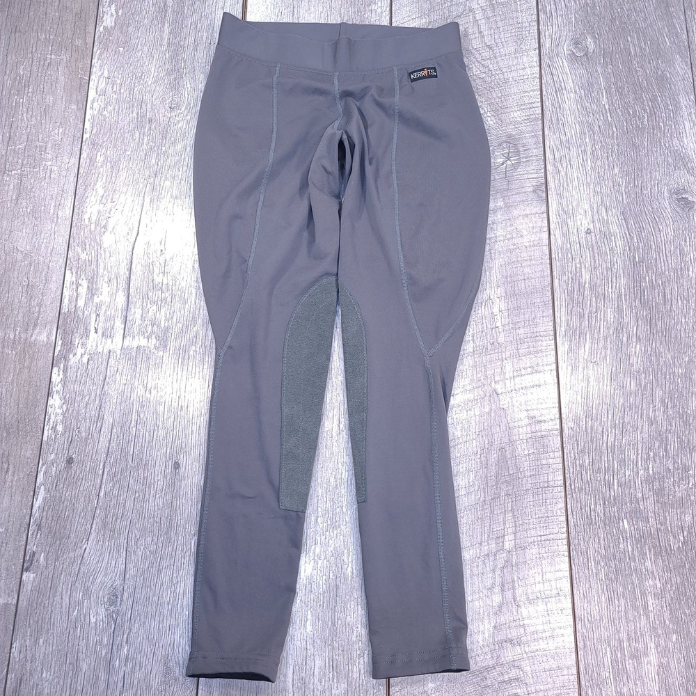 Kerrits Pants Womens Medium Flow Rise Leggings Horse Riding Gray Pull On Skinny